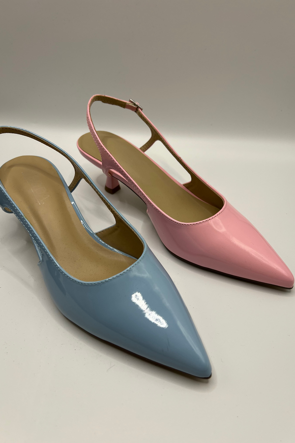 Chic Pointed-Toe Slingback Heels - Kitten Heel - Multiple Color Options