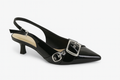 Chic Buckled Slingback Mid Heels - Modern & Elegant Style