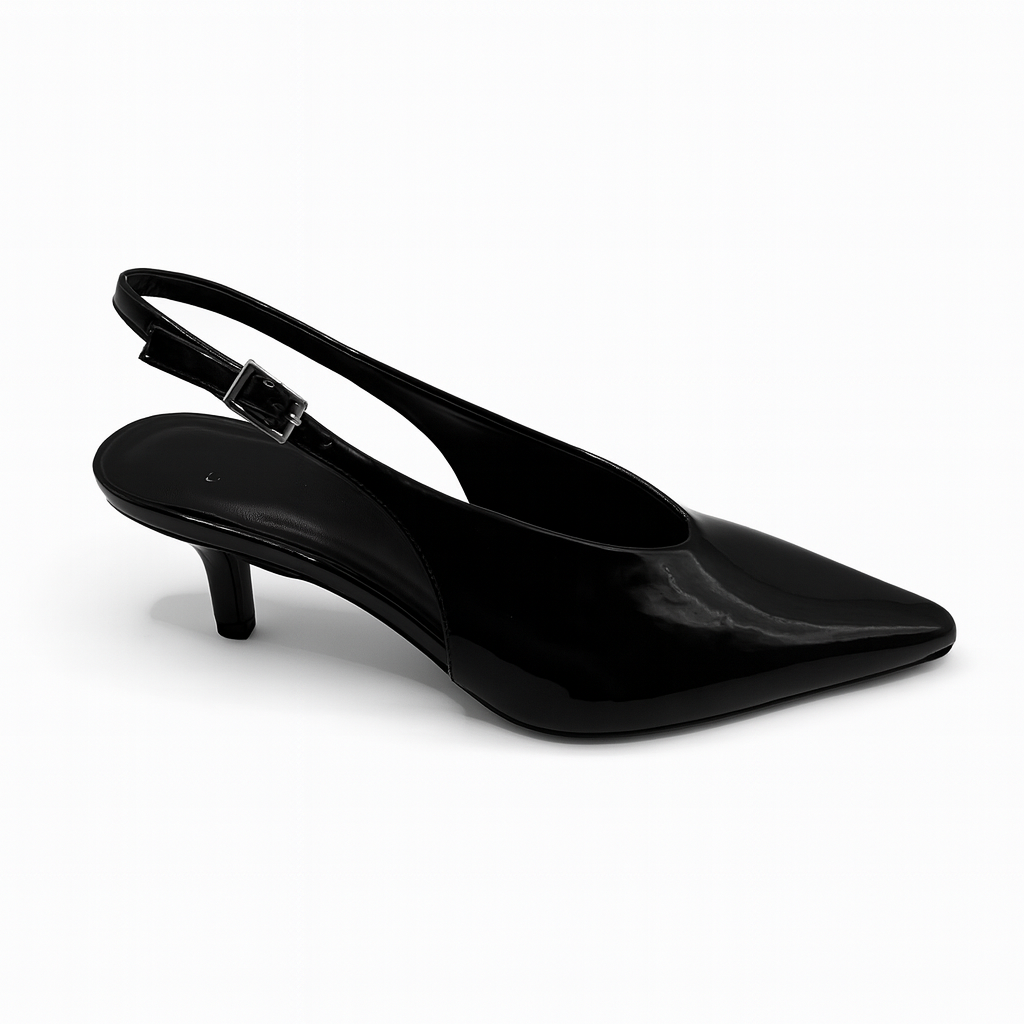 Black pat & Burgendy pat low hill pump