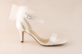 Elegant Tulle Bow Ankle Strap Heels - White & Blush Pink