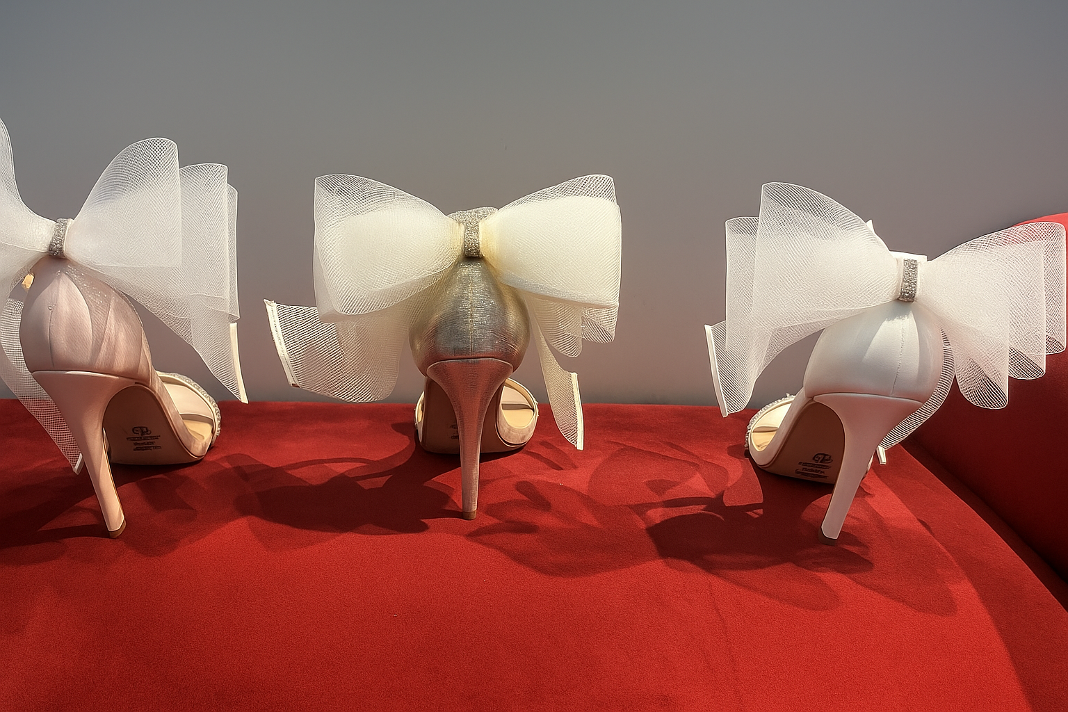 Tulle Bow Heels