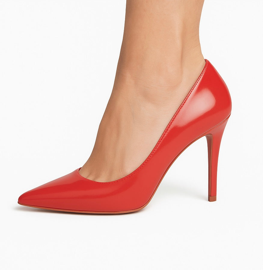 Pointed-Toe Patent Pump - 4" Heel