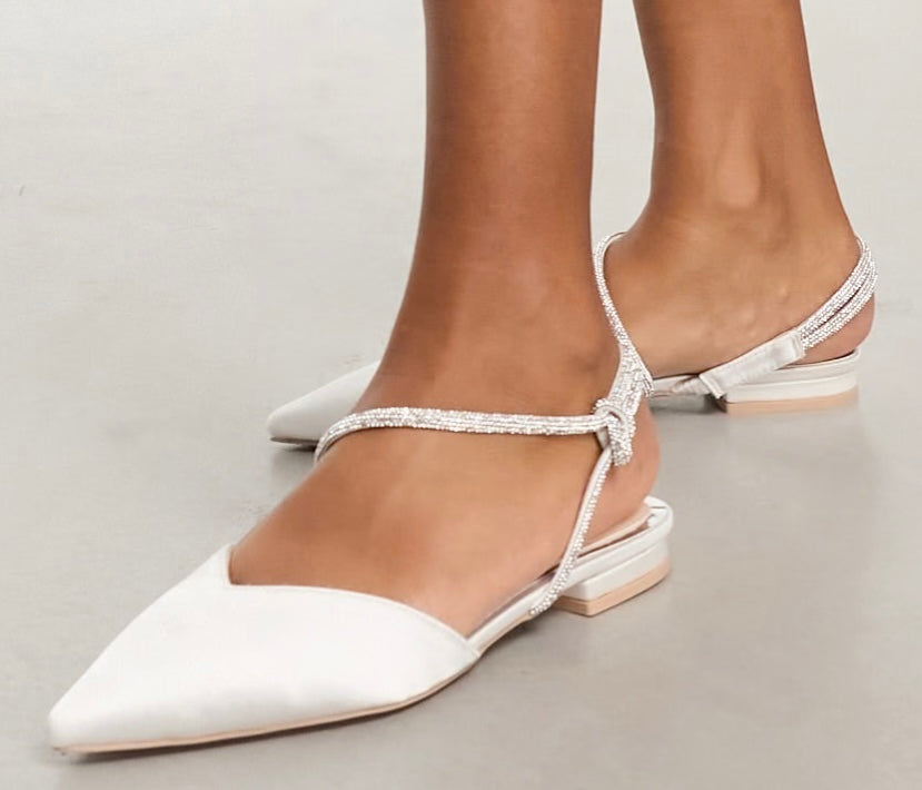 Rhinestone Strap Pointed-Toe Flats