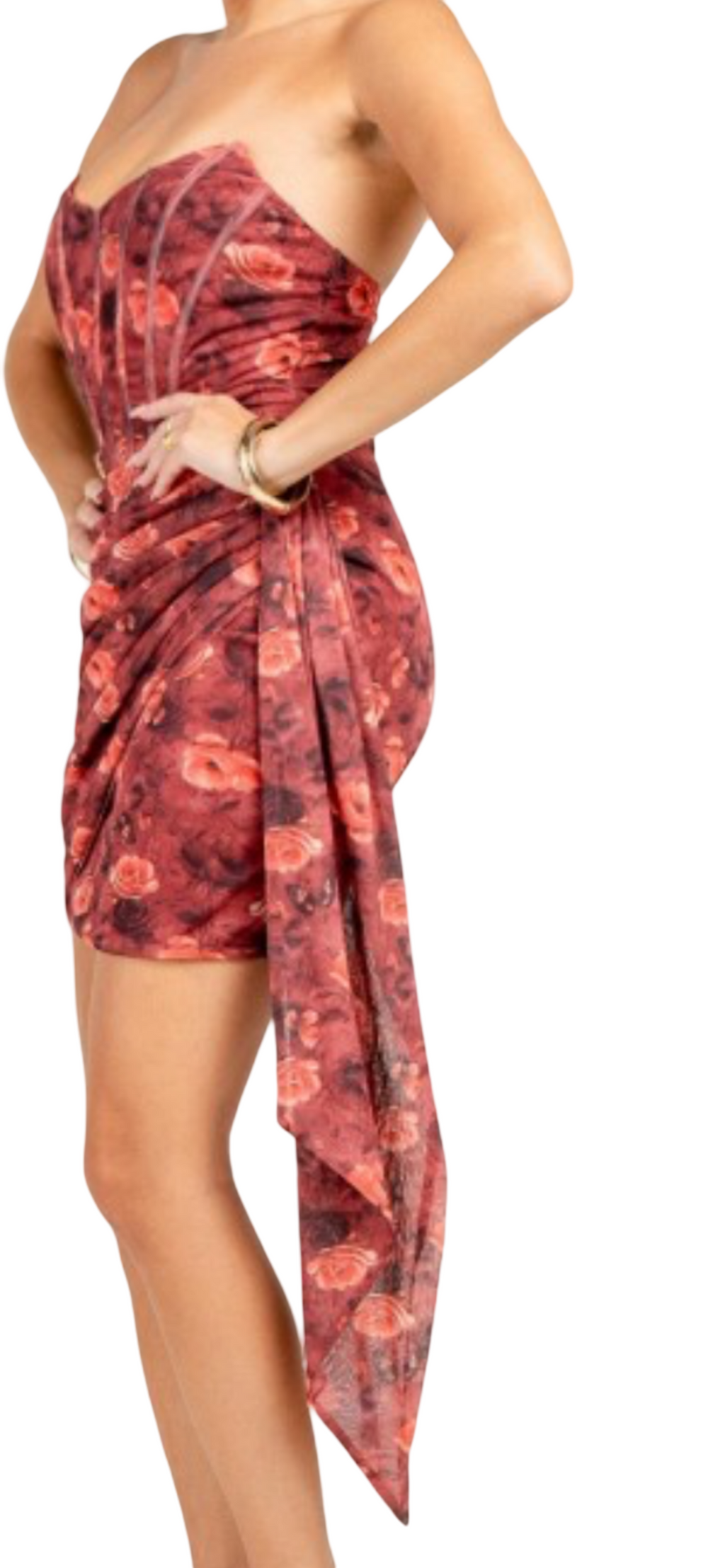 Corset Tube Mini Dress with Side Sash