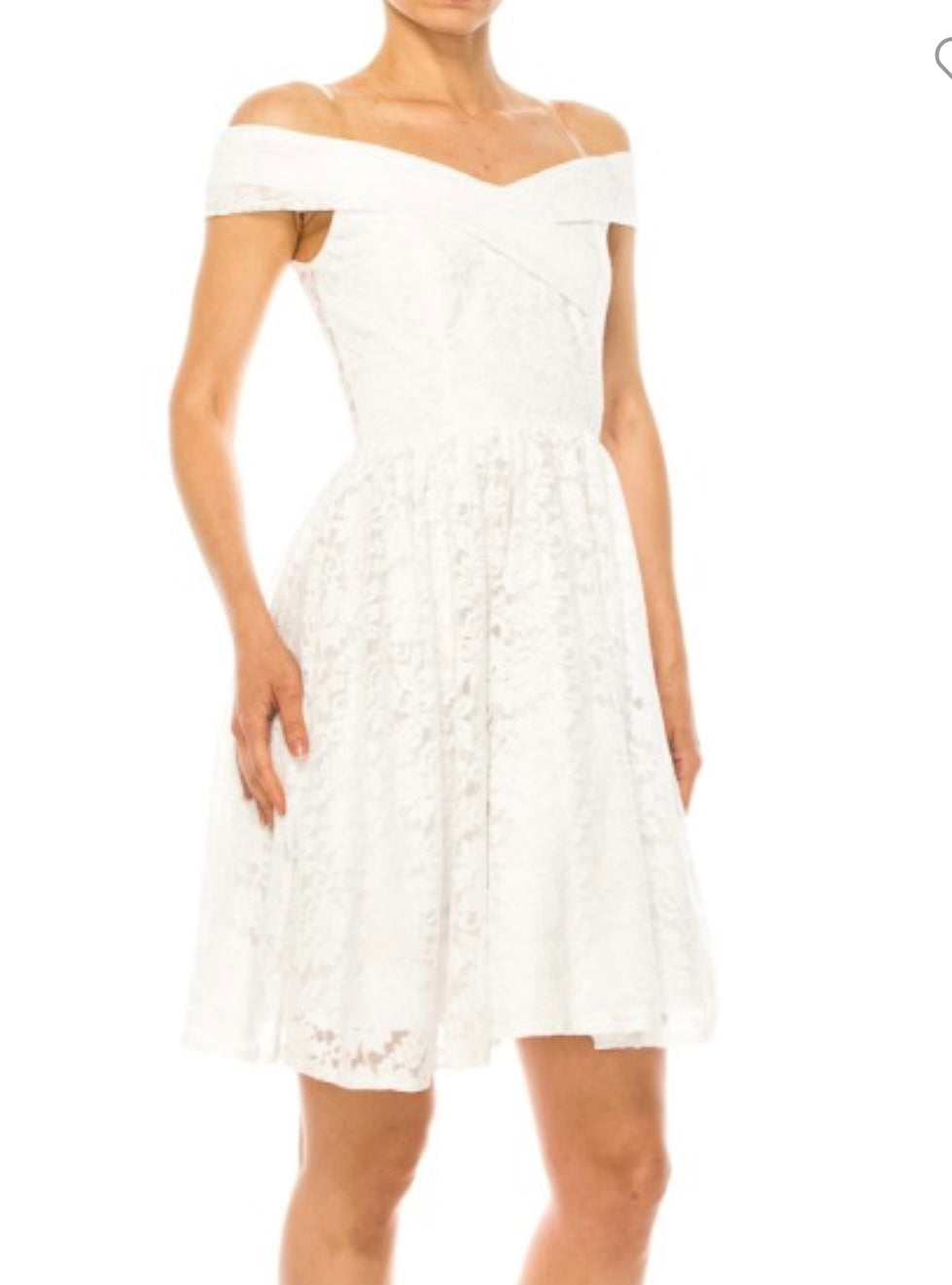 Off Shoulder Floral Lace Short Party Dress