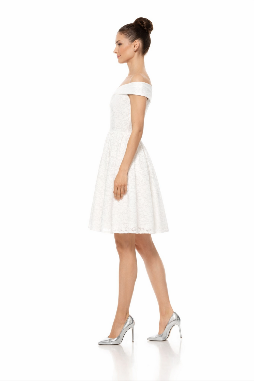 Off Shoulder Floral Lace Short Party Dress