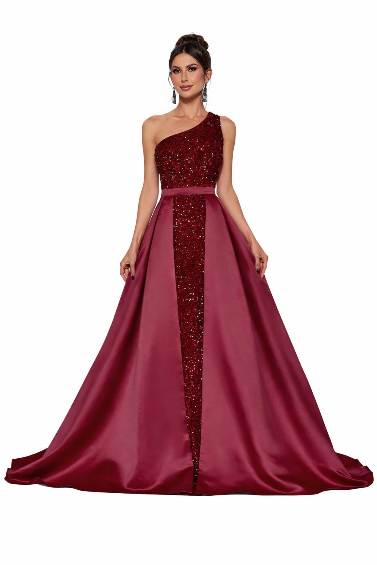 Elegant One Shoulder Sequin Mermaid Dress