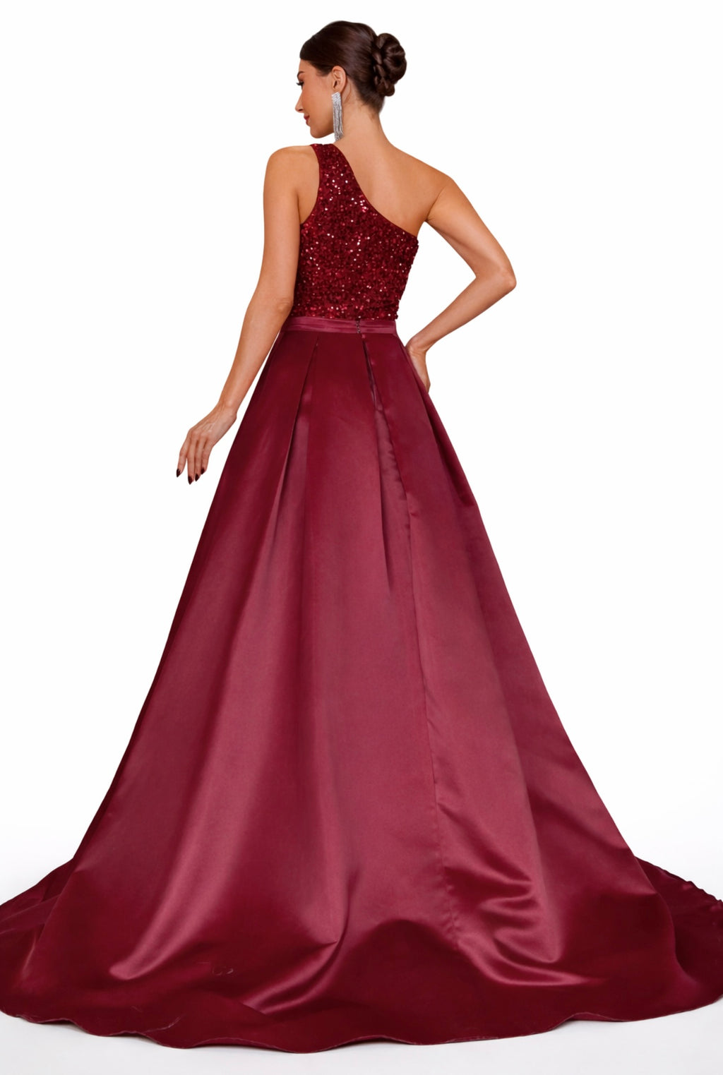 Elegant One Shoulder Sequin Mermaid Dress
