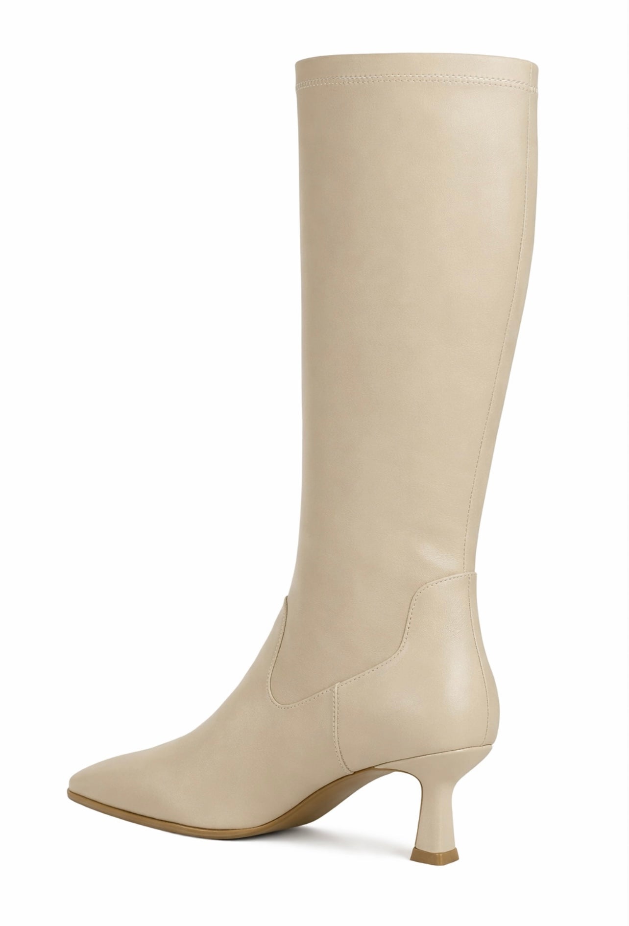 Women's Knee-High Kitten Heel Boots - Vegan Leather