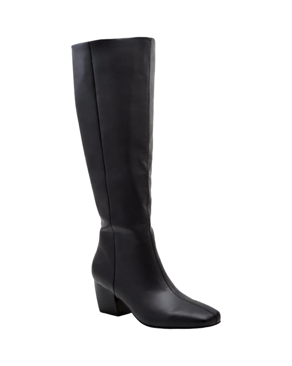 Knee-High Black Block Heel Boots