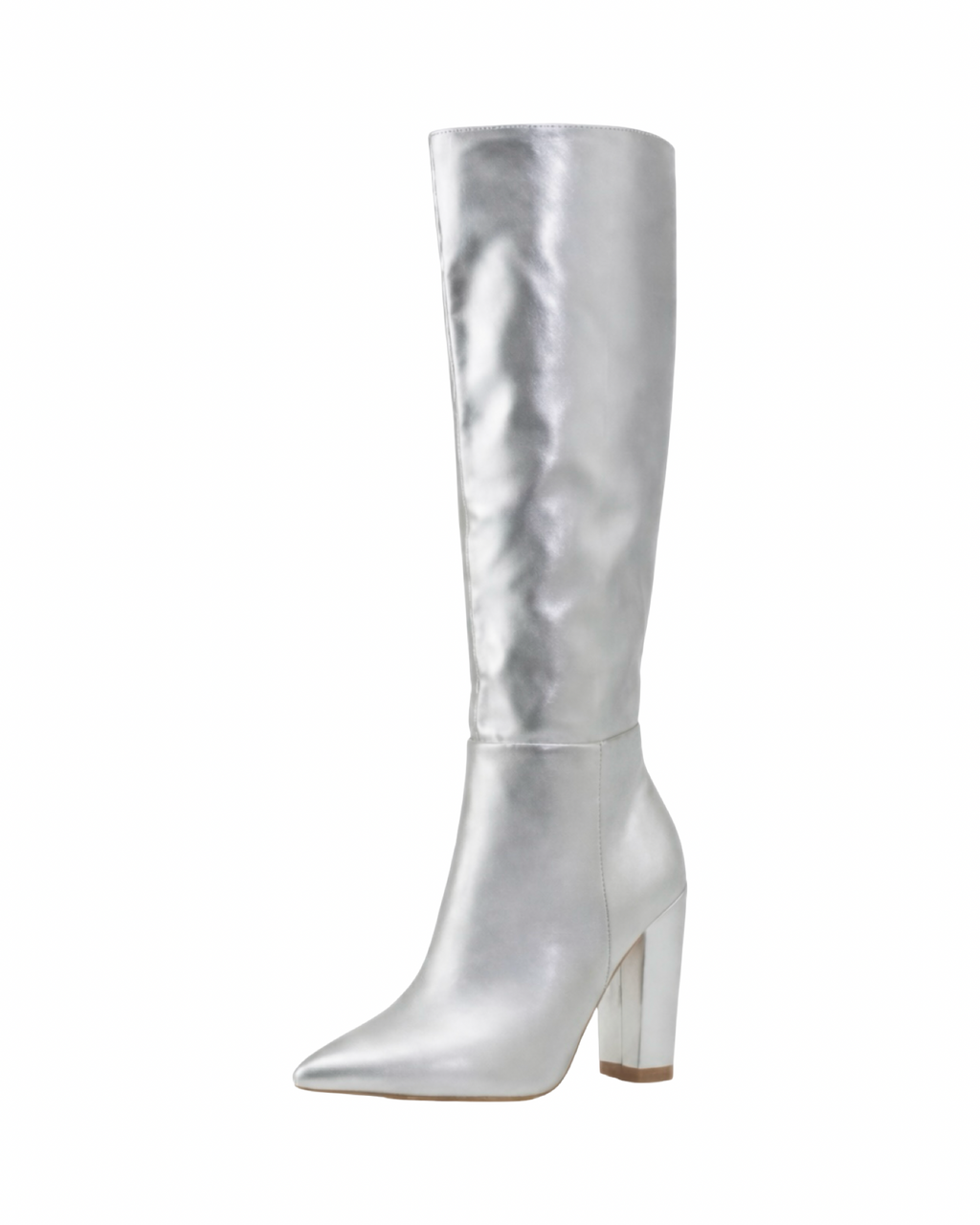 Metallic Silver Knee-High Boot