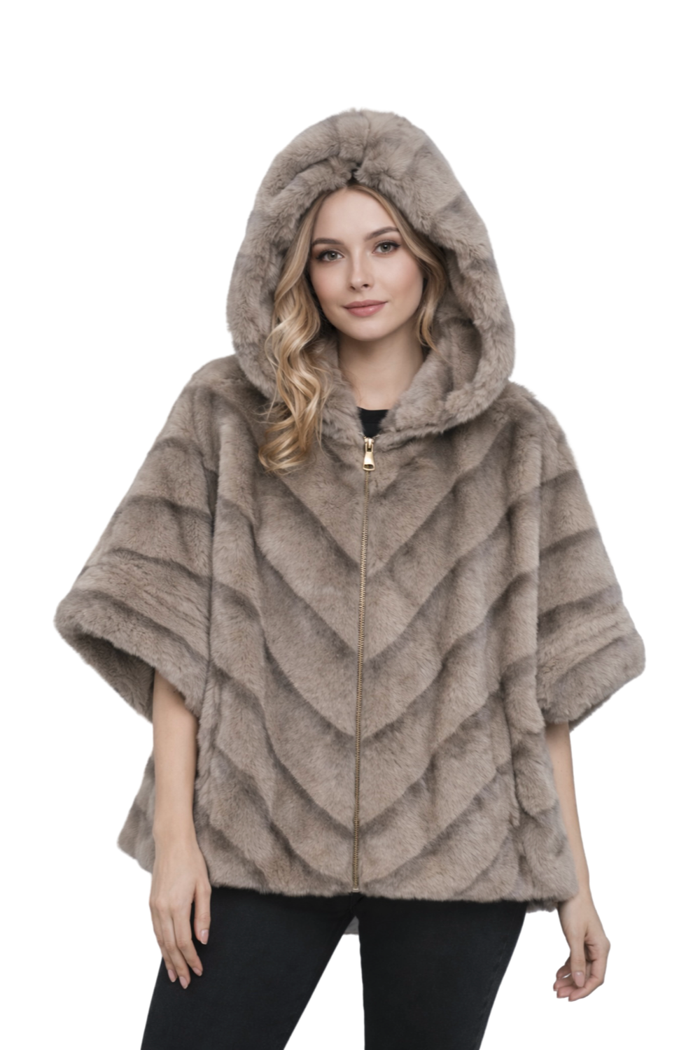 Hooded Luxury Faux Fur Jacket
