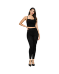 Black Crop Top & High-Waist Leggings Set